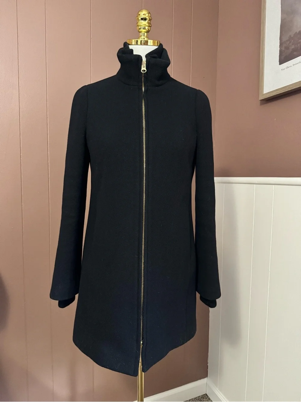J. Crew Women’s Black Italian Wool Blend Lodge Coat - Picture 15 of 15